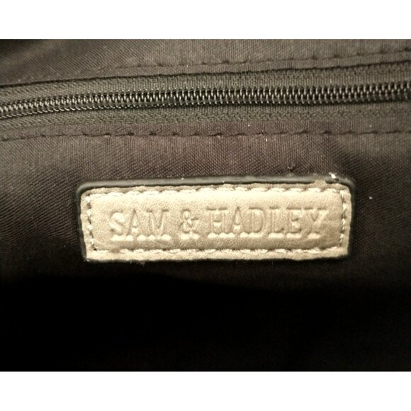 Sam & Hadley Adjustable Crossbody Shoulder Bag Vegan Perforated Light Gray - Picture 11 of 12